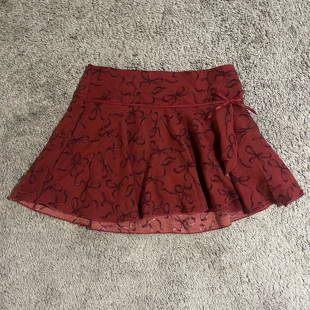 AEROPOSTALE Burgundy Skater Skirt with Bow